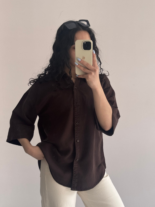 شومیز کتان سیلک🤎🌊